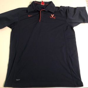 NIkE Fit Dry Virginia Cavaliers Blue & Orange Polo
